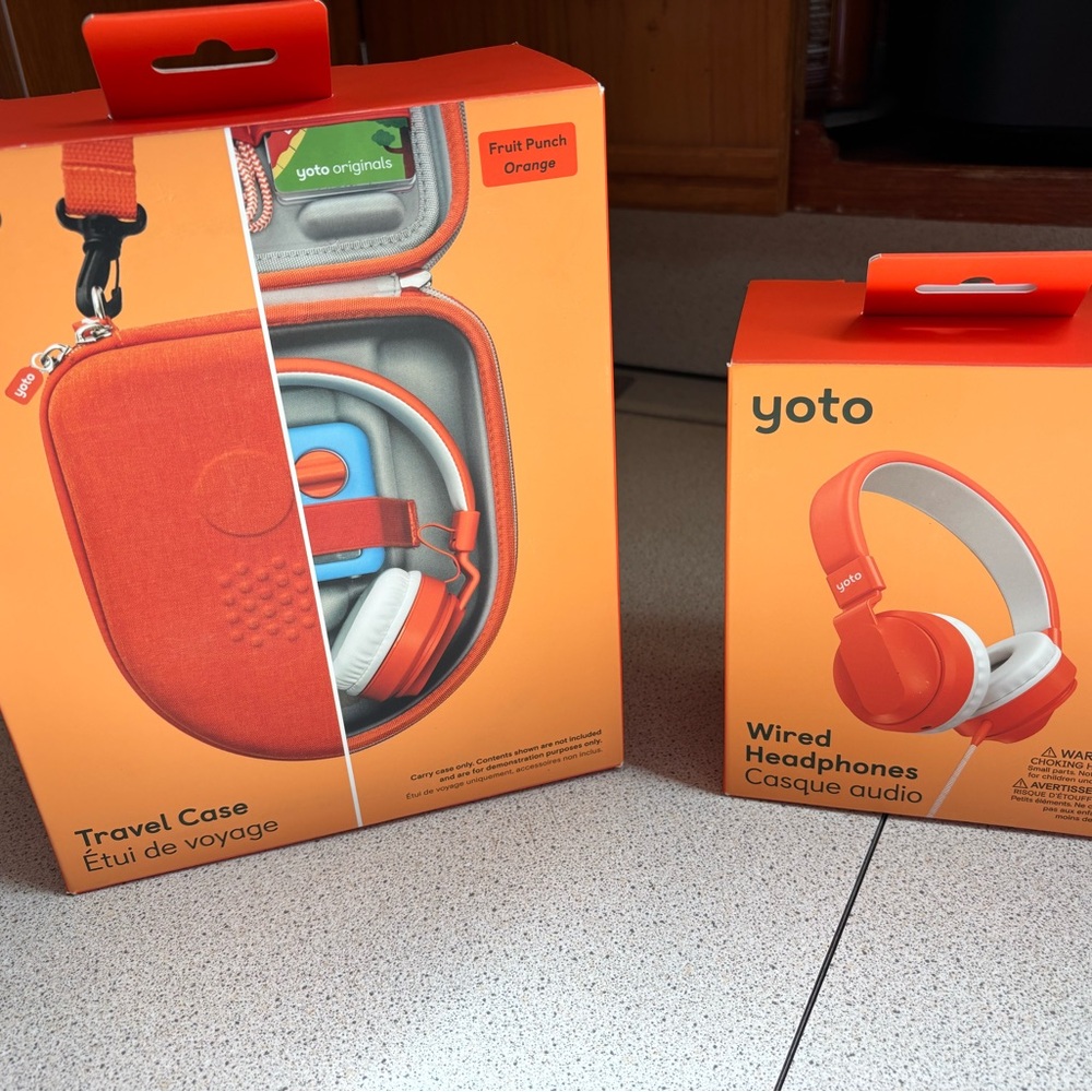 Yoto Wired Headphones & Travel Case - Fruit Punch Orange